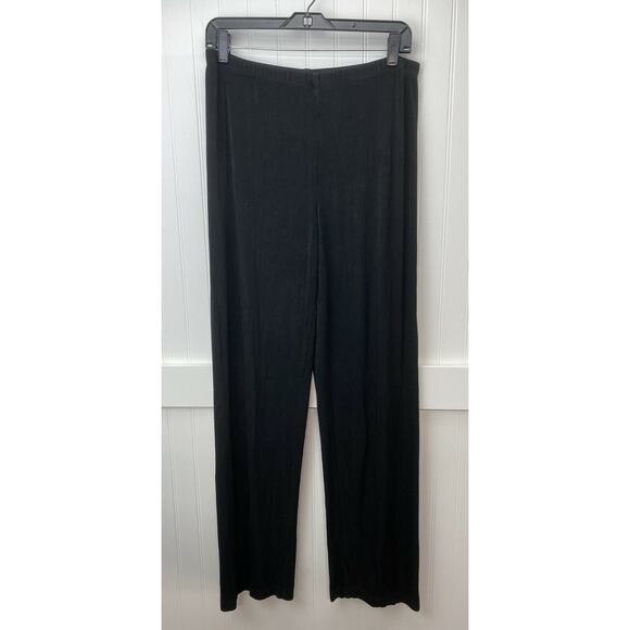 Chicos Travelers Slinky Knit Pants Sz 1 (US 8) Black Stretch Acetate *Flaw - Picture 1 of 9